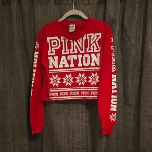 PINK Victoria's Secret Red Crew Neck Sweater